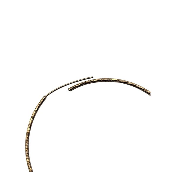 VTG Dyadema Sterling Silver 925 Textured Thin Hoop Earrings - Picture 5 of 9